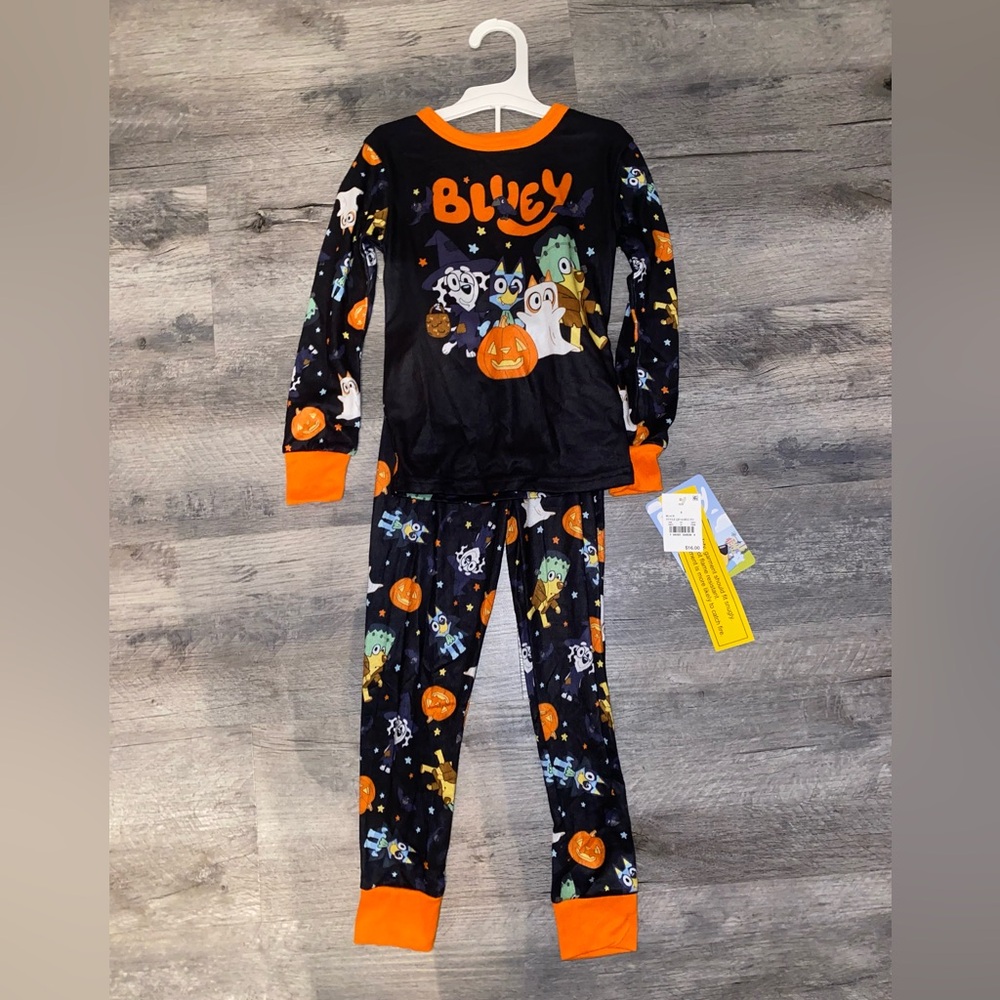 Kids' Bluey Halloween 2pc Tight Fit Pajama Set - Black